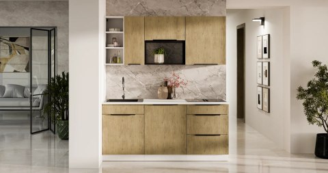 Zestaw mebli kuchennych Cremona dąb cremona / biały 180 cm - 8 elementów