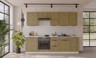 Zestaw mebli kuchennych Cremona dąb cremona / biały 260 cm - 10 elementów