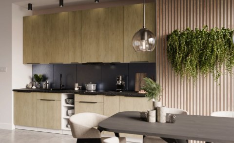 Zestaw mebli kuchennych Cremona dąb cremona / biały 300 cm - 12 elementów