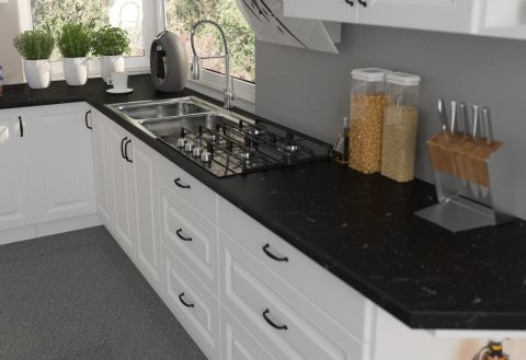 Zestaw mebli kuchennych Stilo biały mat / biały mat 260 cm - 8 elementów