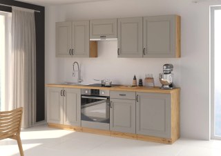 Zestaw mebli kuchennych Stilo clay grey / dąb artisan 260 cm - 8 elementów