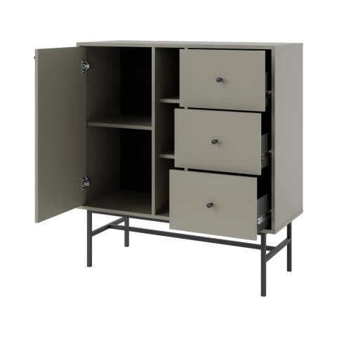 Komoda 1F 3S Tokyo 3 - metalowy stelaż typ 824 - eucaliptus | Stolarz-Lempert