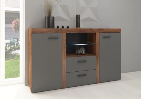 Komoda 2F 2S Rumba 20 - grafit / dąb Lefkas | Stolarz-Lempert