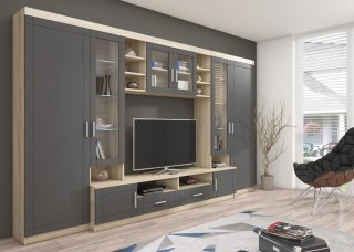 Komoda Paris 2F2S - grafit / dąb Sonoma | Stolarz-Lempert