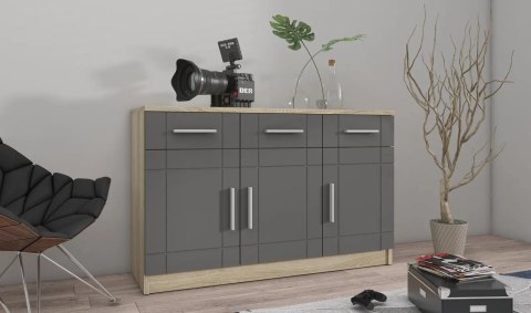 Komoda Paris 2F2S - grafit / dąb Sonoma | Stolarz-Lempert