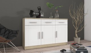 Komoda Paris 3F3S - biały mat / dąb Sonoma | Stolarz-Lempert