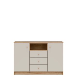 TIMO TM02 - komoda 126 cm, dąb artisan / kaszmir mat