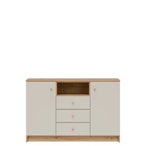 TIMO TM02 - komoda 126 cm, dąb artisan / kaszmir mat