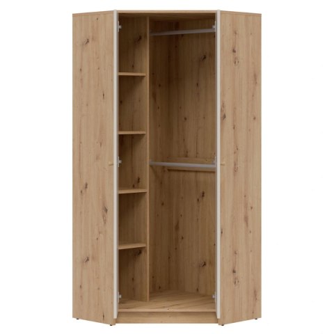 TIMO TM06 - szafa narożna 82 cm, dąb artisan / kaszmir mat