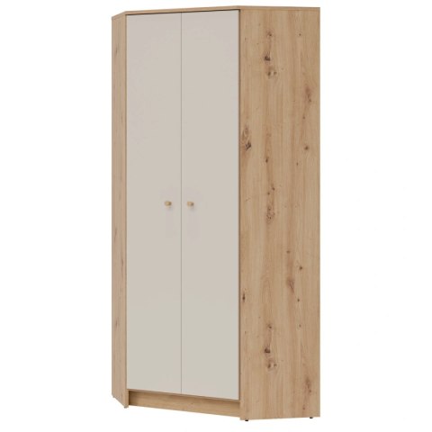 TIMO TM06 - szafa narożna 82 cm, dąb artisan / kaszmir mat