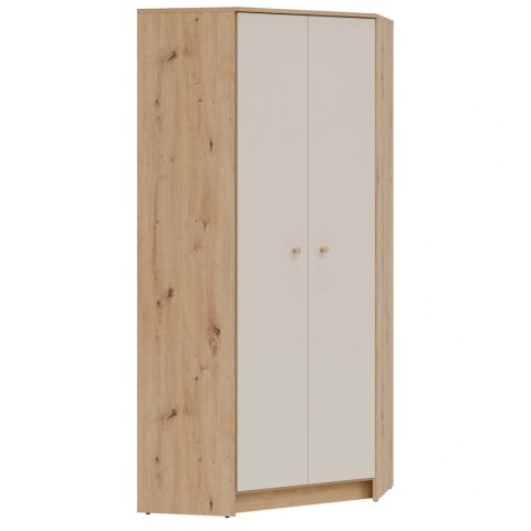 TIMO TM06 - szafa narożna 82 cm, dąb artisan / kaszmir mat
