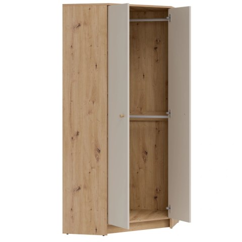 TIMO TM06 - szafa narożna 82 cm, dąb artisan / kaszmir mat