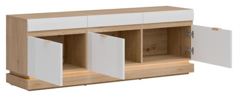 Milton ML01 - szafka RTV, dąb Cremona Torro / biały mat