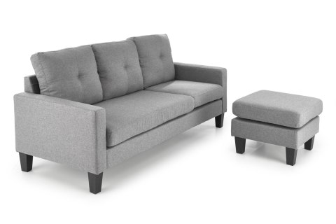 GERSON sofa z podnóżkiem popielaty
