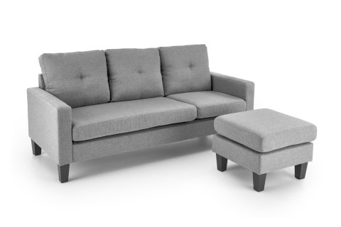 GERSON sofa z podnóżkiem popielaty