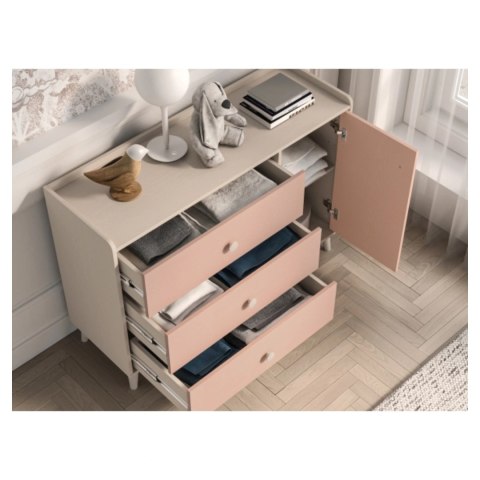 Komoda MEVEL 05 120 cm - Piasek Pustyni / Millenial Pink lub Szary Pallad