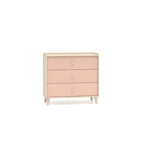 Komoda MEVEL 06 90 cm z 3 szufladami - Piasek Pustyni / Millenial Pink lub Szary Pallad