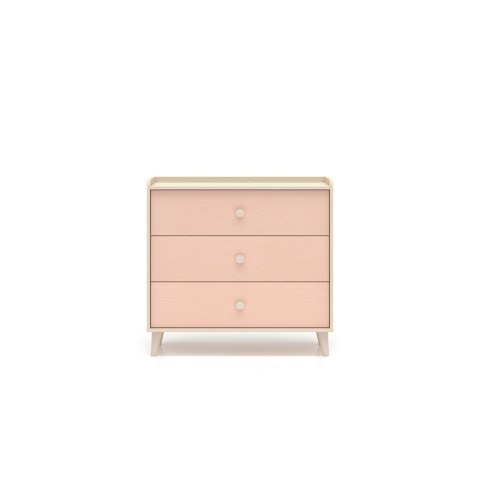 Komoda MEVEL 06 90 cm z 3 szufladami - Piasek Pustyni / Millenial Pink lub Szary Pallad
