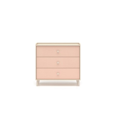 Komoda MEVEL 06 90 cm z 3 szufladami - Piasek Pustyni / Millenial Pink lub Szary Pallad