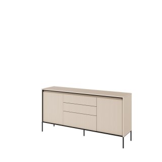 Komoda TREND TR-01 166 cm z LED - beż piaskowy/czarny