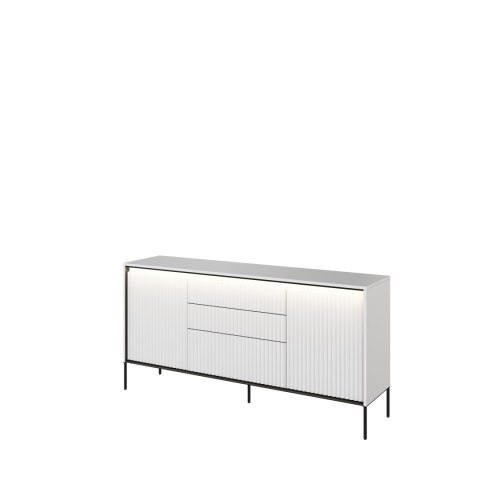 Komoda TREND TR-01 166 cm z LED - biały/czarny