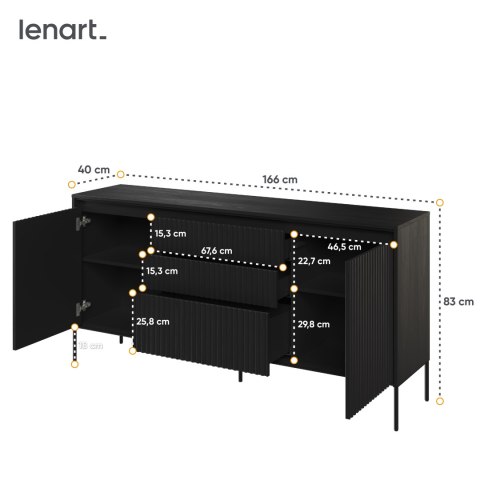 Komoda TREND TR-01 166 cm z LED - czarny