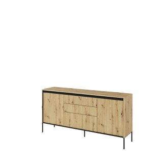 Komoda TREND TR-01 166 cm z LED - dąb artisan/czarny