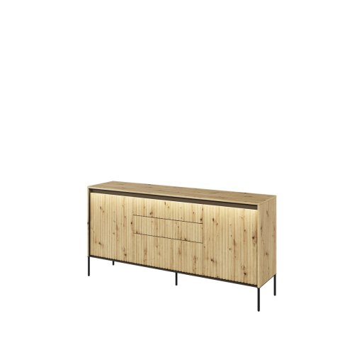 Komoda TREND TR-01 166 cm z LED - dąb artisan/czarny