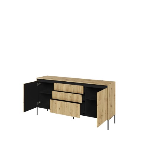 Komoda TREND TR-01 166 cm z LED - dąb artisan/czarny