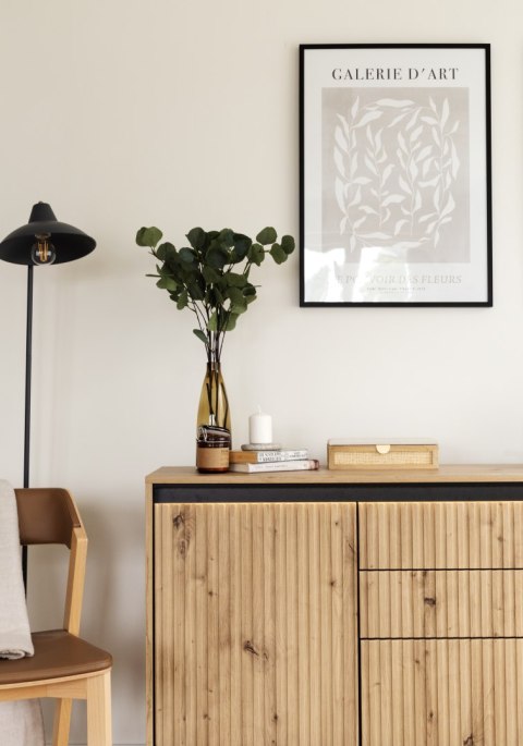 Komoda TREND TR-01 166 cm z LED - dąb artisan/czarny