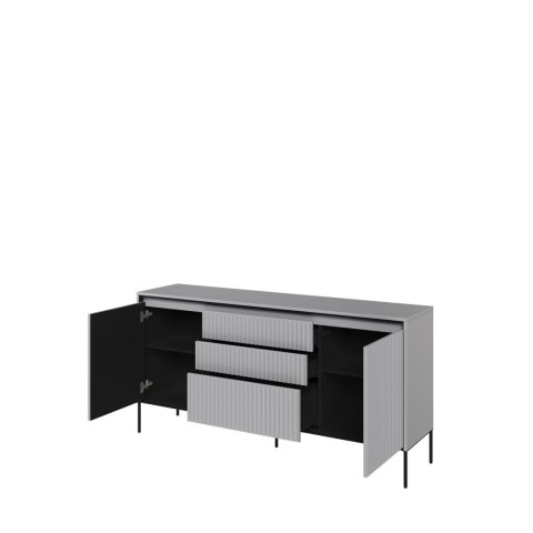 Komoda TREND TR-01 166 cm z LED - szary/czarny
