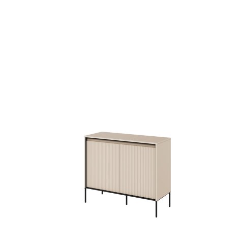 Komoda TREND TR-02 98 cm z LED - beż piaskowy/czarny