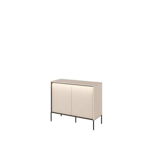 Komoda TREND TR-02 98 cm z LED - beż piaskowy/czarny