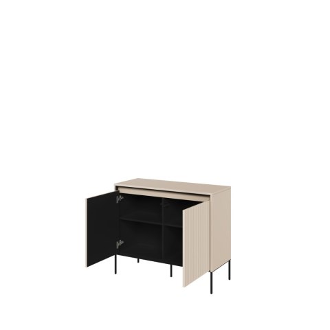 Komoda TREND TR-02 98 cm z LED - beż piaskowy/czarny