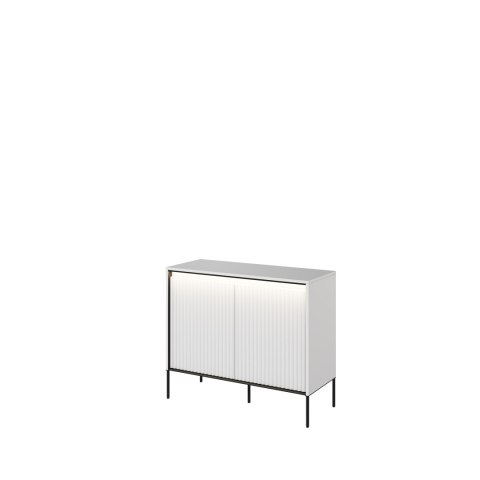 Komoda TREND TR-02 98 cm z LED - biały/czarny