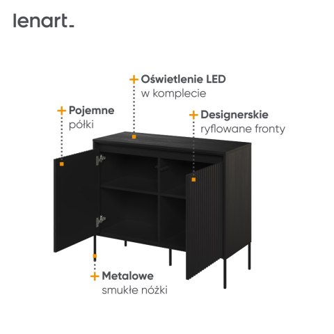 Komoda TREND TR-02 98 cm z LED - czarny