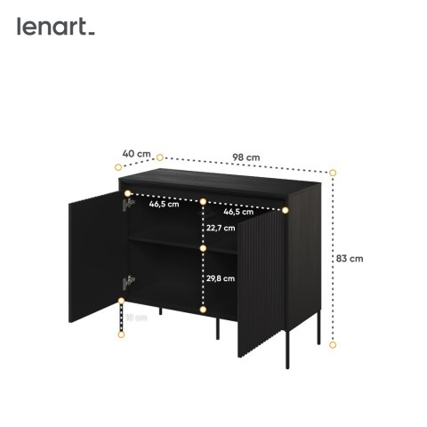 Komoda TREND TR-02 98 cm z LED - czarny