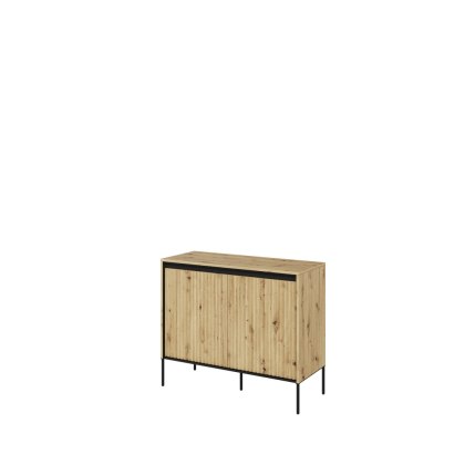 Komoda TREND TR-02 98 cm z LED - dąb artisan/czarny