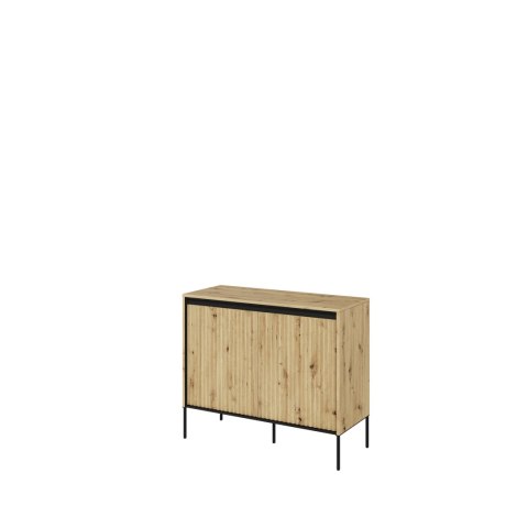 Komoda TREND TR-02 98 cm z LED - dąb artisan/czarny