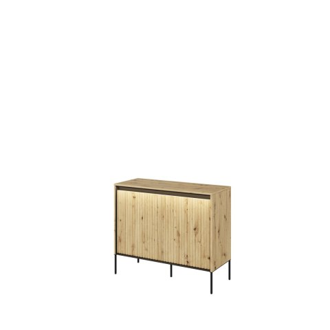 Komoda TREND TR-02 98 cm z LED - dąb artisan/czarny