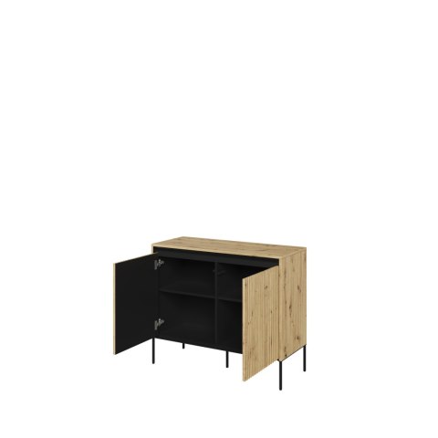 Komoda TREND TR-02 98 cm z LED - dąb artisan/czarny