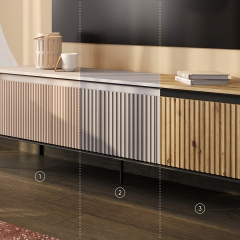 Komoda TREND TR-02 98 cm z LED - szary/czarny