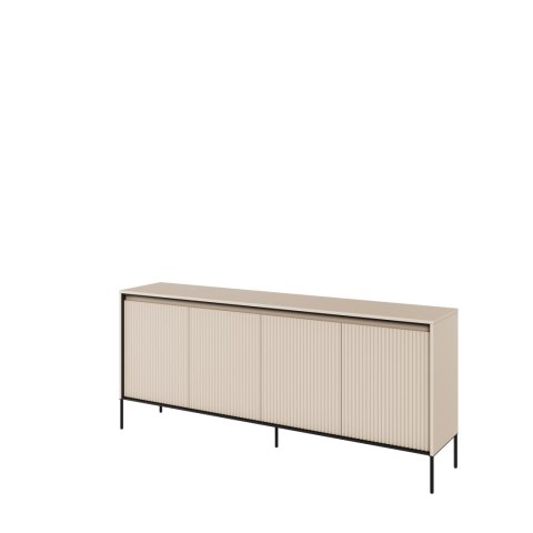 Komoda szeroka TREND TR-04 193 cm z LED - beż piaskowy/czarny