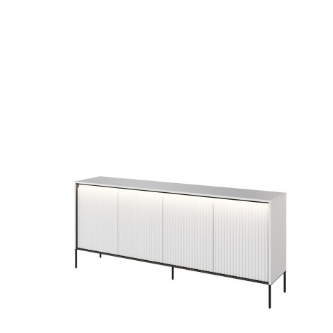 Komoda szeroka TREND TR-04 193 cm z LED - biały/czarny