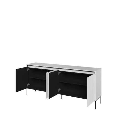 Komoda szeroka TREND TR-04 193 cm z LED - biały/czarny