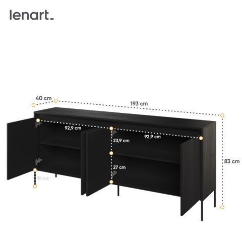 Komoda szeroka TREND TR-04 193 cm z LED - czarny