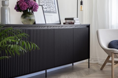 Komoda szeroka TREND TR-04 193 cm z LED - czarny