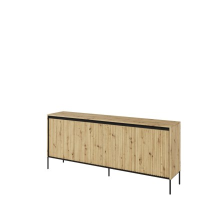 Komoda szeroka TREND TR-04 193 cm z LED - dąb artisan/czarny