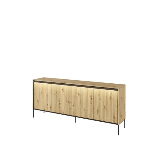Komoda szeroka TREND TR-04 193 cm z LED - dąb artisan/czarny