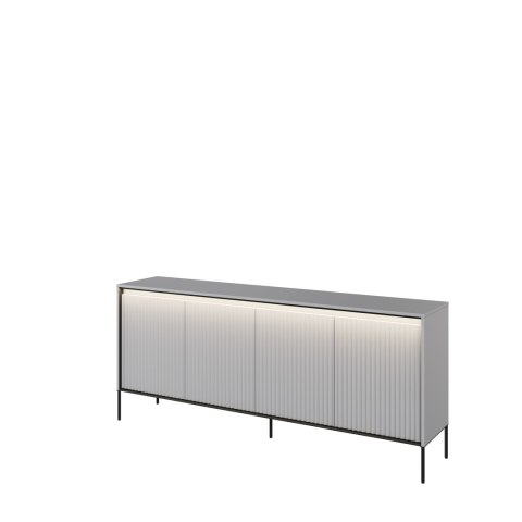 Komoda szeroka TREND TR-04 193 cm z LED - szary/czarny